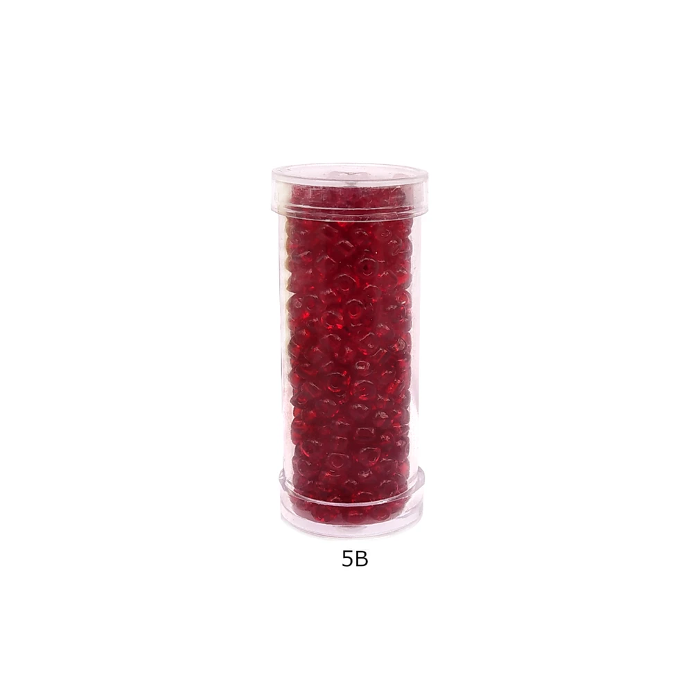 Stikliniai apvalūs karoliukai (biseris) Nr. 6/0 RainBow® plastikinėje tūbelėje 25 g, spalva 5B