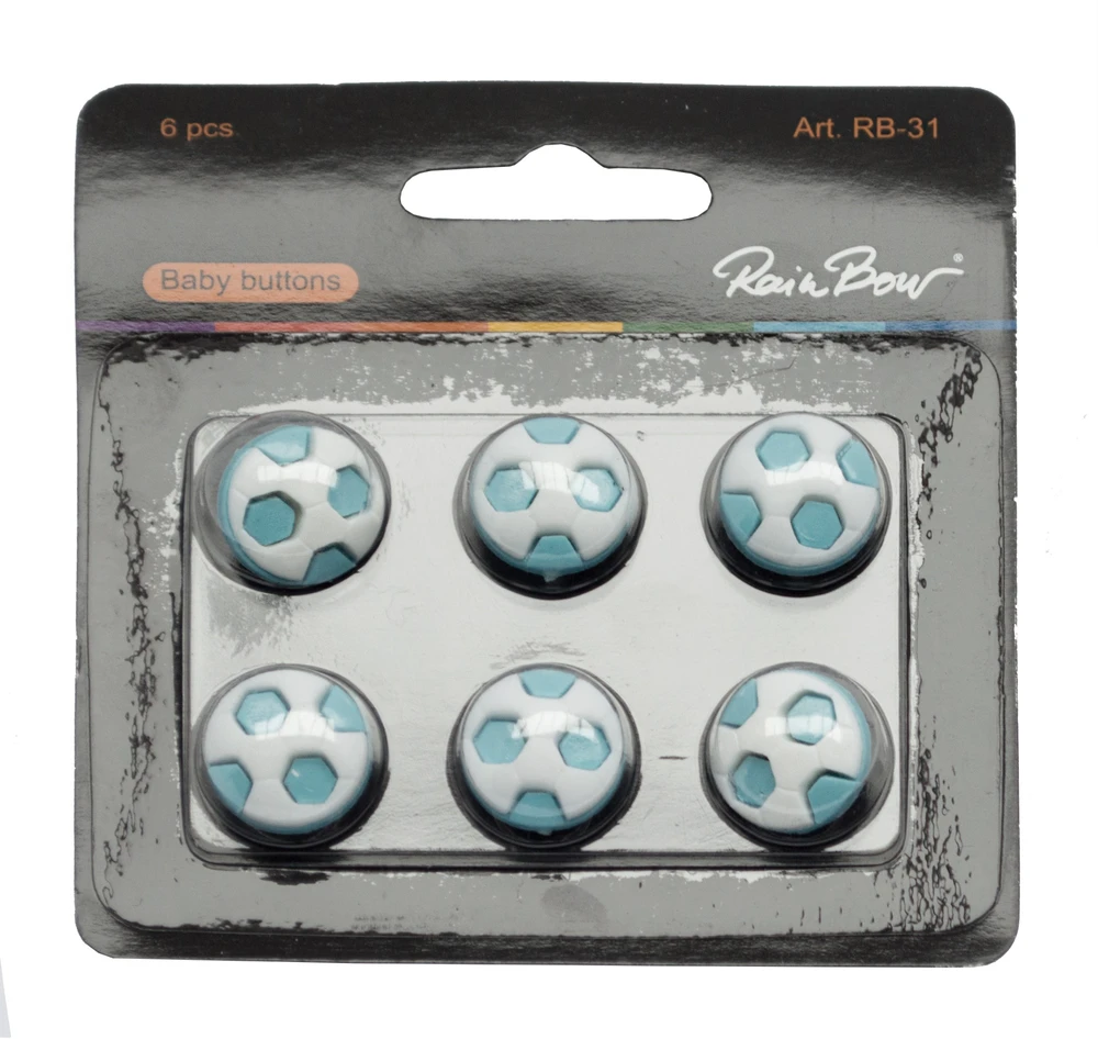 Vaikiškos sagos RainBow® RB-31 Kamuoliukas 18mm, 6vnt.