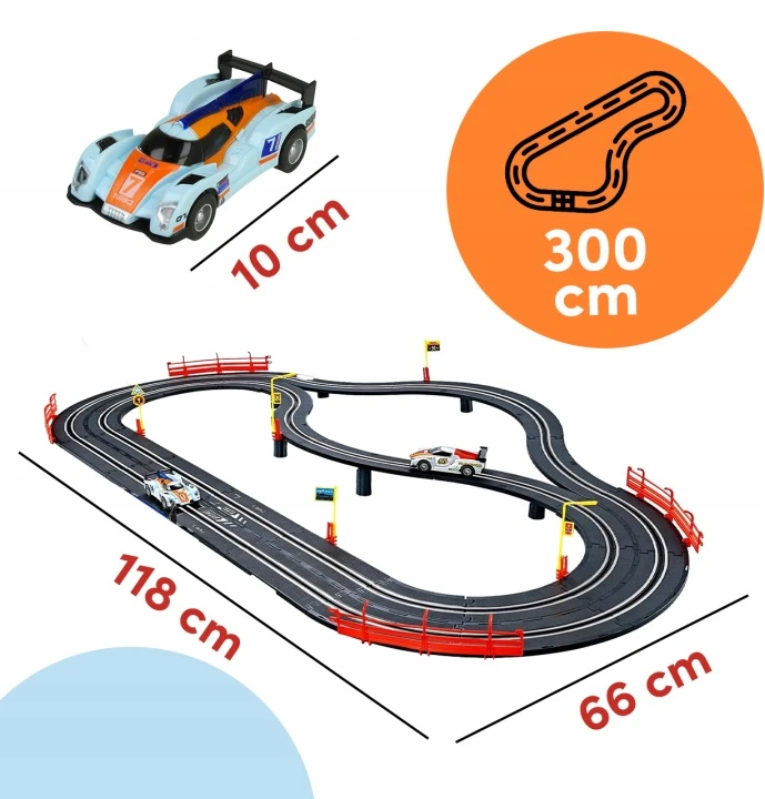Malplay Žaislinė TOP TURBO lenktynių trasa, 300 cm