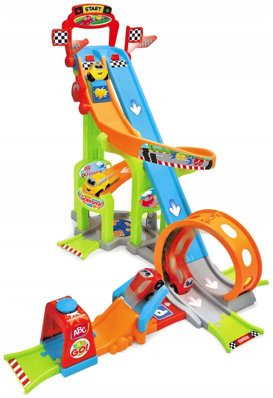 Automobilių trasa su šuoliu, kilpa ir 2 mašinėlėmis – Dickie Toys
