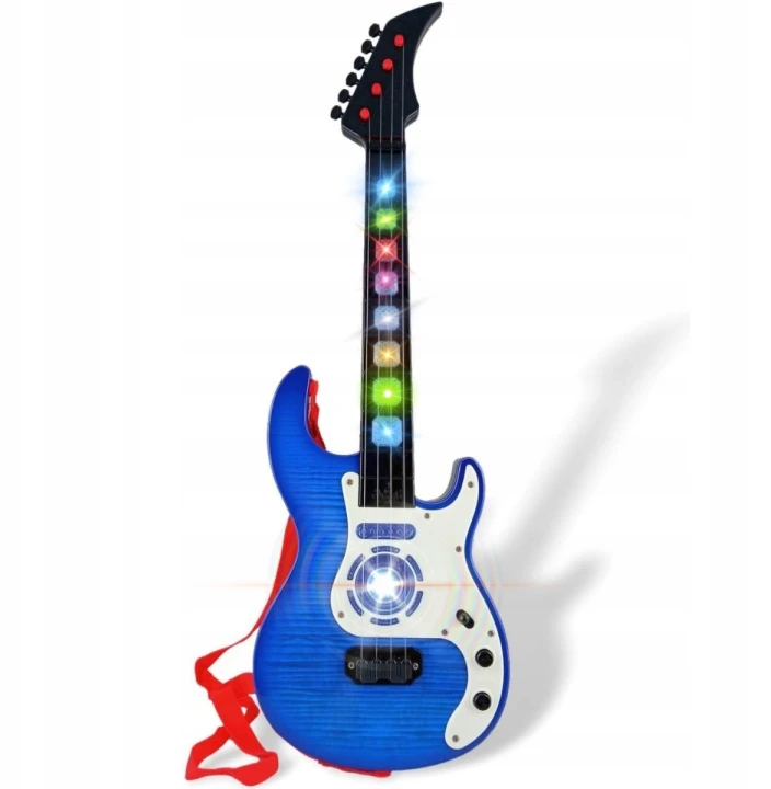Bigtoys edukacinė vaikiška roko gitara su šviesomis ir garsais, nuo 3 metų