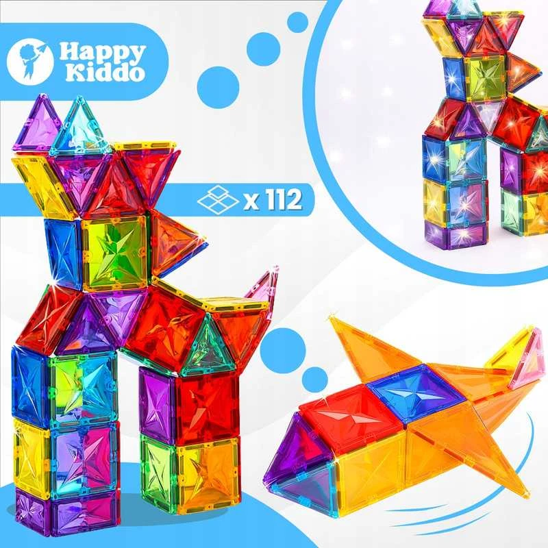 Magnetinės kaladėlės 3D – 112 detalių rinkinys