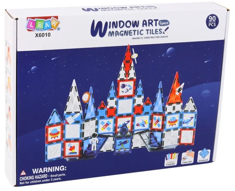 Lean Toys Magnetinis konstruktorius Window Art X6010, 90 vnt.