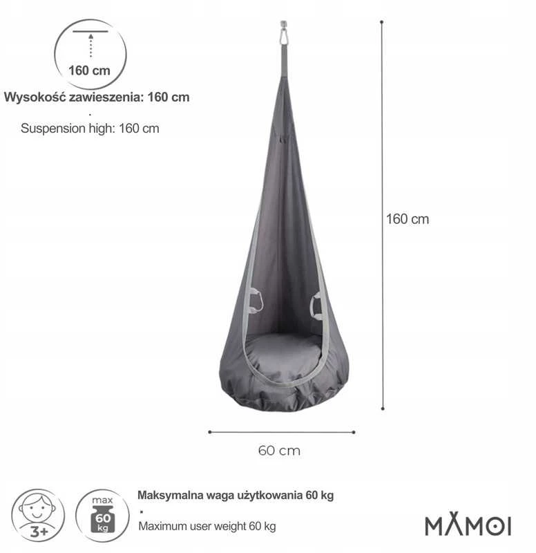 Maomi Vaikams skirtas hamakas 160cm aukščio