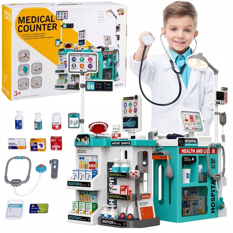 Matadi didelis vaikiškas gydytojo rinkinys – medicinos centras, 73 x 48 x 81 cm