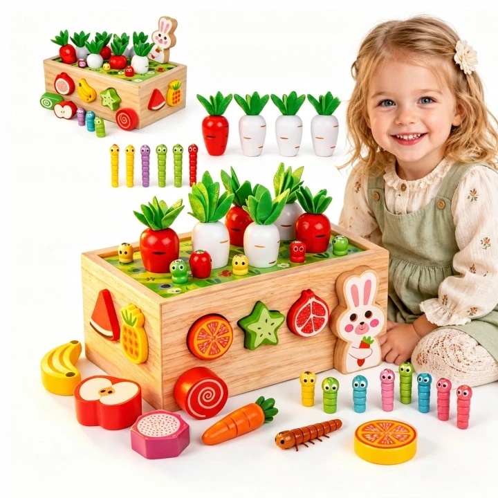 Medinis Montessori edukacinis vežimėlis-sorteris Sferazabawek, nuo 3 metų