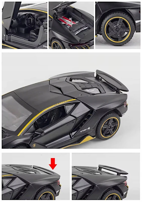 Metalinis Lamborghini LP770-4 modelis 1:32 su LED šviesomis ir garsais