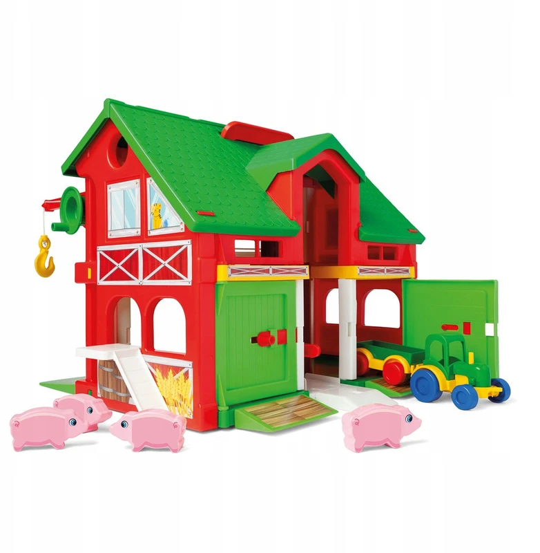 Wader Play House dviejų aukštų ferma su traktoriumi ir gyvūnais, nuo 3 metų