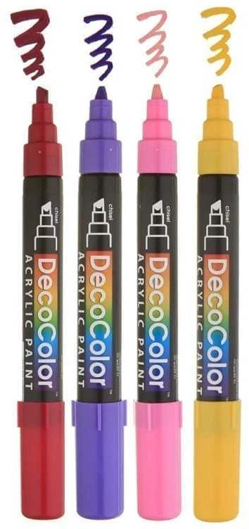Akriliniai markeriai Marvy Decocolor Acrylic #315-4E Bright, 4 vnt.