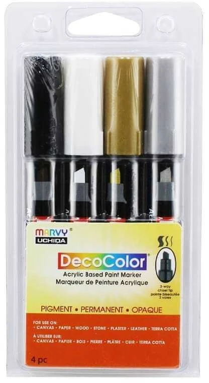 Akriliniai markeriai Marvy Decocolor Acrylic #315-4B, 4 vnt.