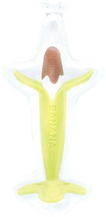 Chicco Dantų šepetėlis-kramtukas EDISONmama "Šokoladinis bananas" su dėklu nuo 3 mėn., KJ42241