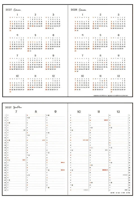 Japoniškas darbo kalendorius 2027 "Logical Diary" B6, sweets style NSV-B602H-27P