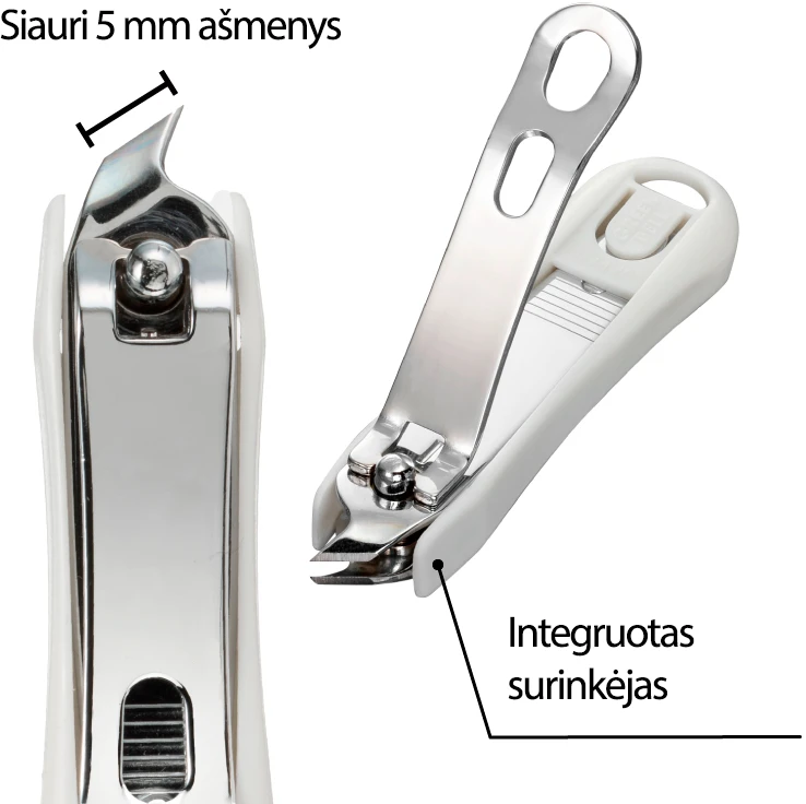 Kirpiklis nagų odelėms su nuimamu surinkėju ir dilde „Žalias Bell“, baltas SE-033