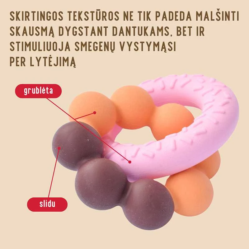 EDISONmama kramtukas Dvi spurgos su tekstūrų aprašymu