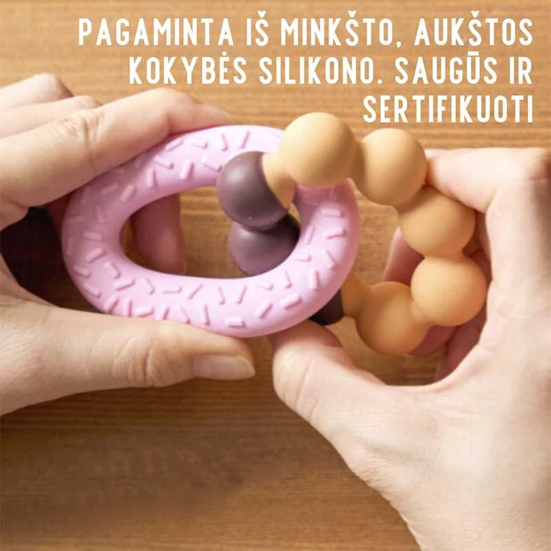 Kramtukas kūdikiams EDISONmama „Dvi spurgos”, nuo 3 mėn., KJ420181