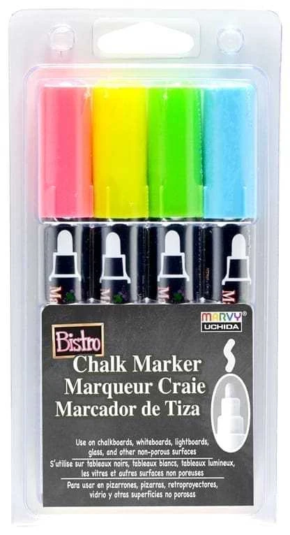 Marvy Uchida Kreidiniai markeriai Marvy Bistro Chalk Marker #480-4A 4vnt.