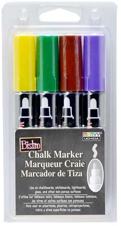 Marvy Uchida Kreidiniai markeriai Marvy Bistro Chalk Marker #480-4D 4vnt.