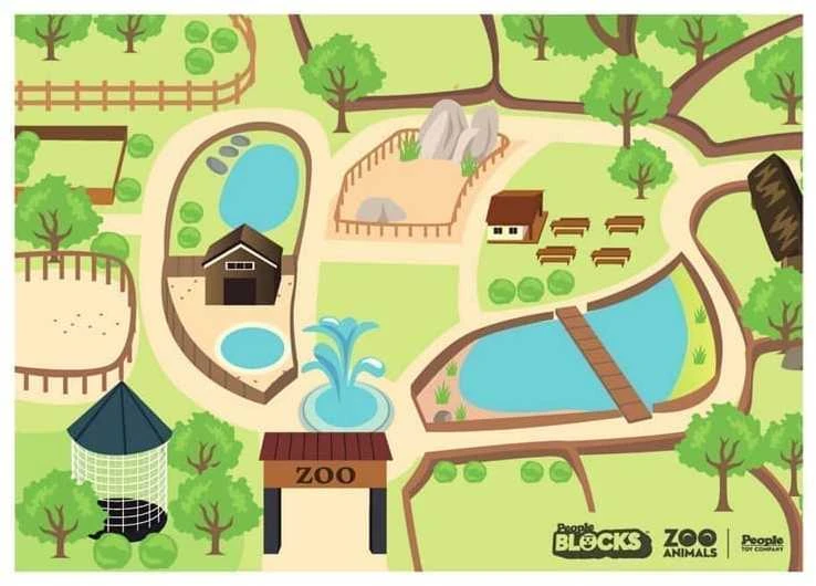 Teka PEOPLE BLOCKS Magnetinių kaladėlių rinkinys Zoo gyvūnai, PB321
