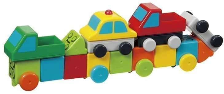 Magnetinis konstruktorius „People Blocks”, judantys automobiliai / 18 kaladėlių