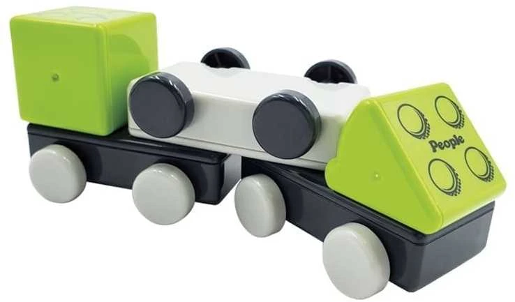 Magnetinis konstruktorius „People Blocks”, judantys automobiliai / 18 kaladėlių