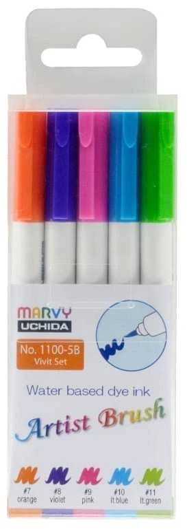 Kolorowe Baloniki Marvy Uchida Spalvoti flomasteriai Artist 1100-5B Vivid, 5vnt.