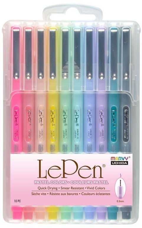 Marvy Uchida Stilingi rašikliai plonu antgaliu Le Pen 4300-10PX Pastel, 10vnt.