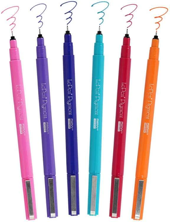 MARVY Le Pen Pigment Jewel rašiklių rinkinys, 6 vnt