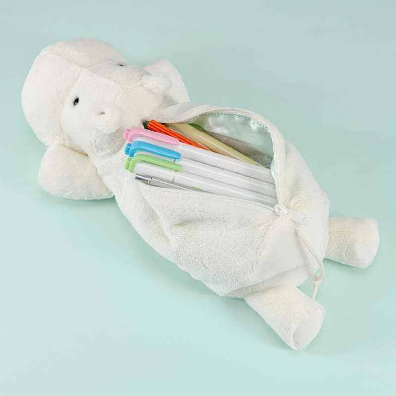 Pliušinis penalas „Hippopotamus series”, melsvas HPP-PCN01-B