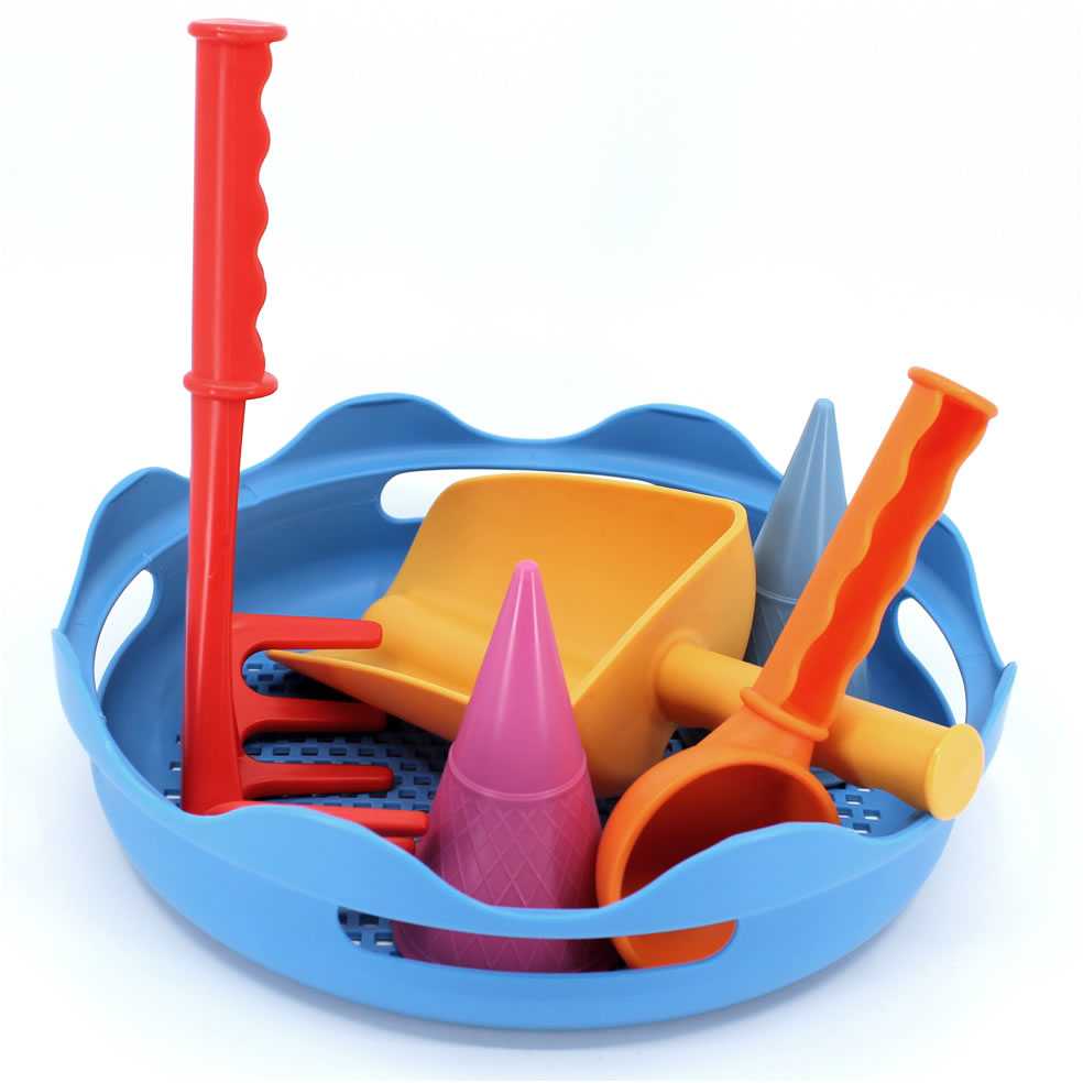 COMPACTOYS Kibirėlis su smėlio žaislais, mėlynas