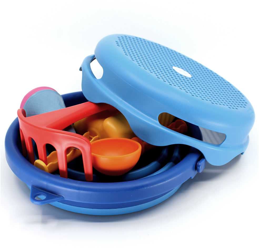 COMPACTOYS Kibirėlis su smėlio žaislais, mėlynas