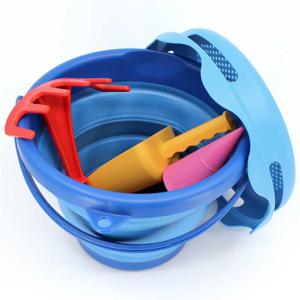 COMPACTOYS Kibirėlis su smėlio žaislais, mėlynas