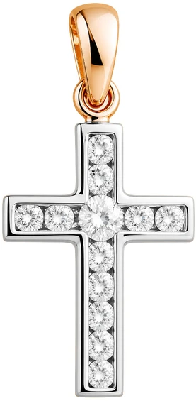 Auksinis kryželis su briliantais Brasco 53452