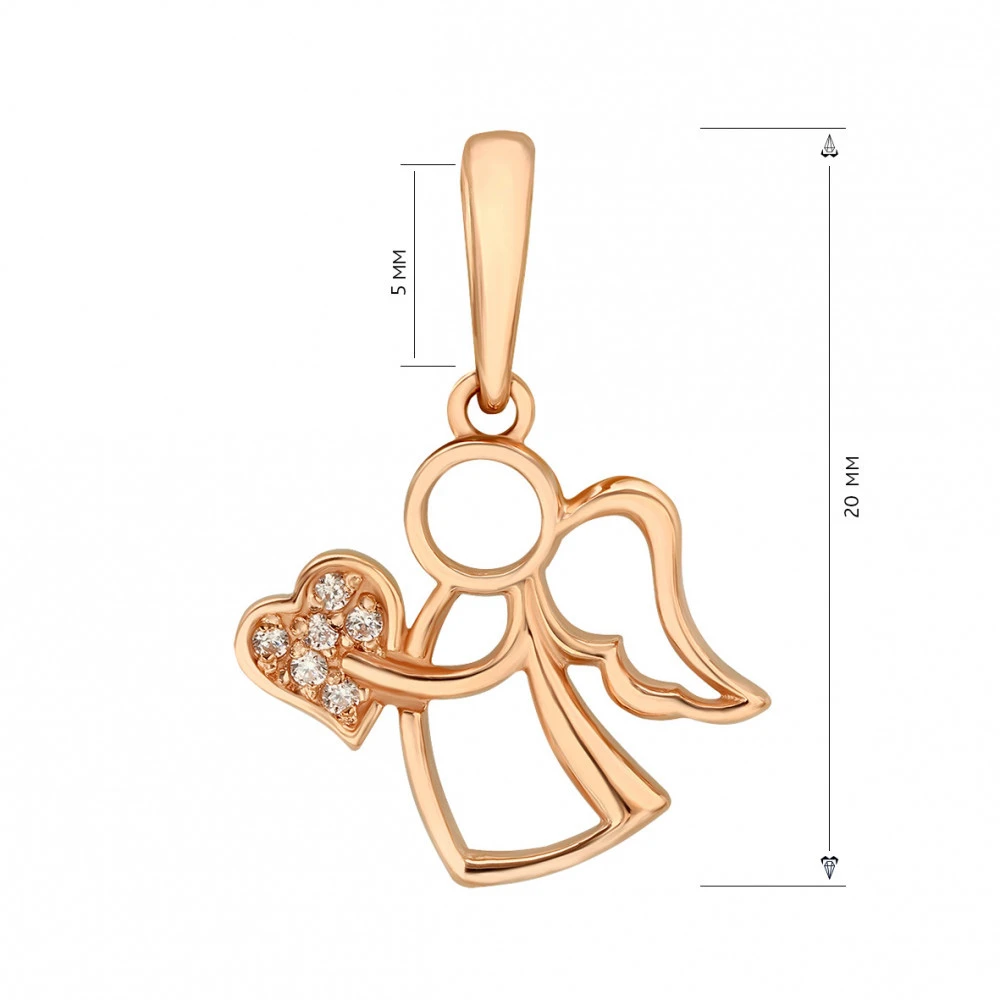 Auksinis pakabukas su cirkoniais "Angelas" Brasco 65078