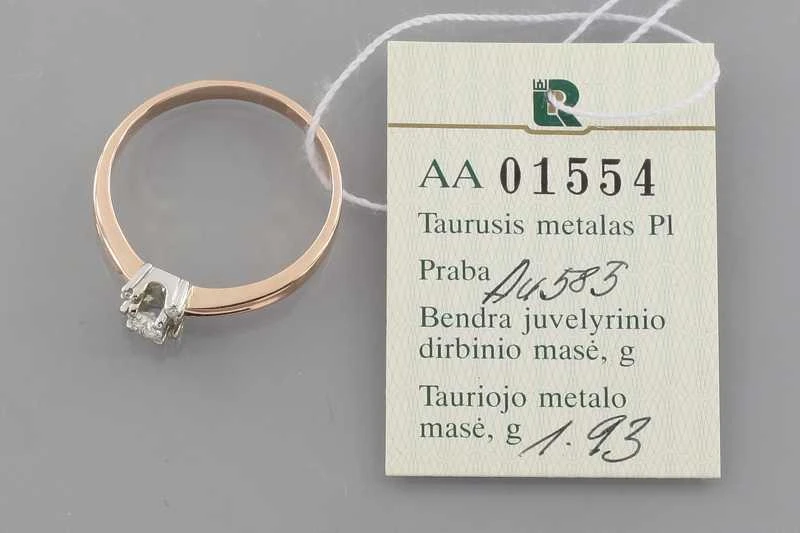 Auksinis žiedas su briliantais Brasco 3407