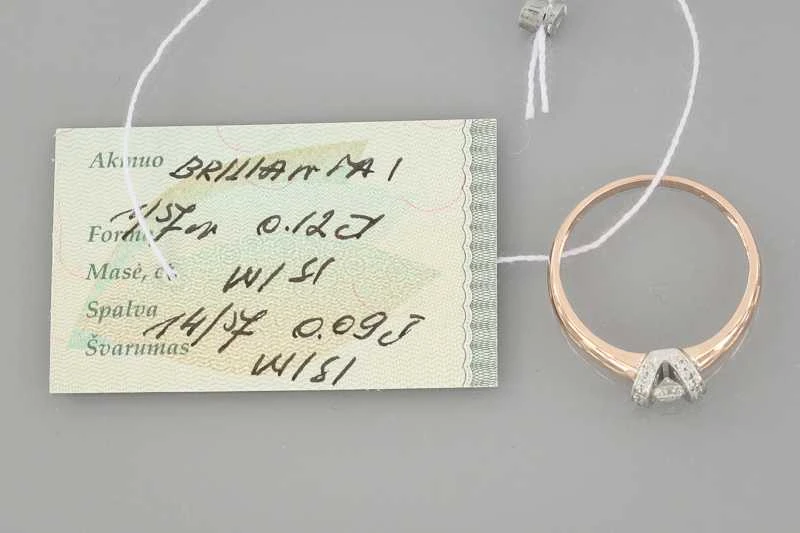 Auksinis žiedas su briliantais Brasco 4444