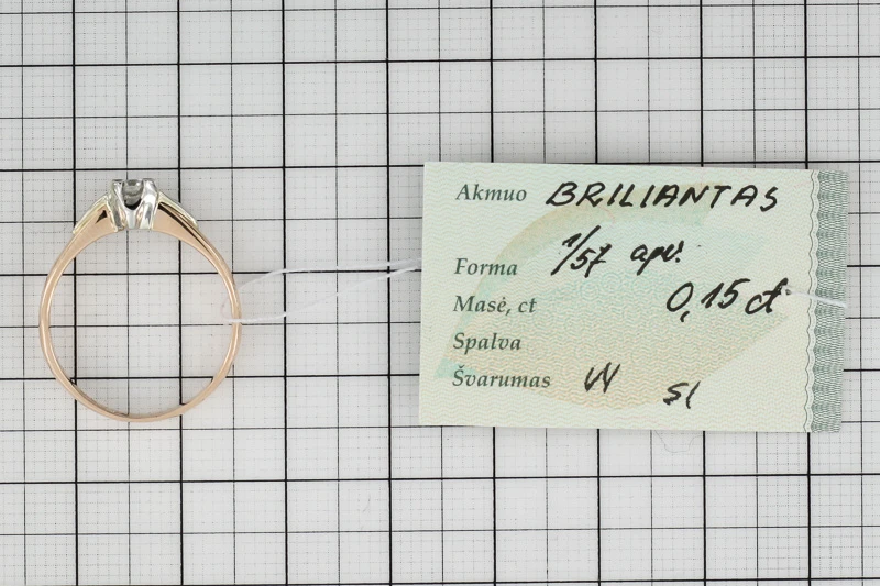 Auksinis žiedas su briliantu Brasco 10717