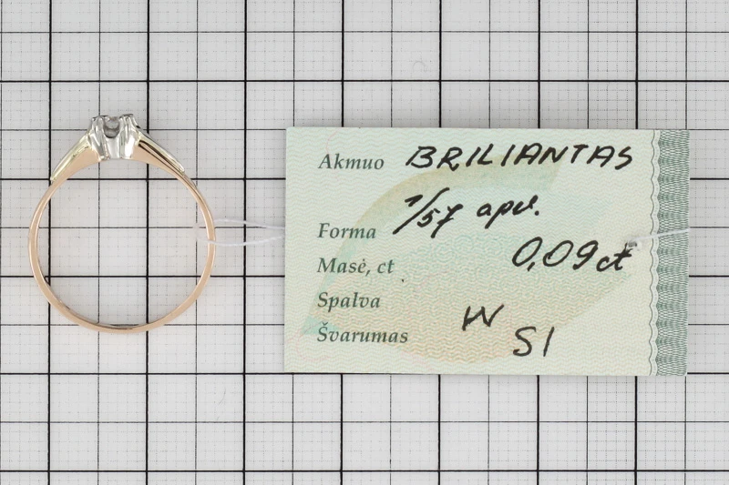 Auksinis žiedas su briliantu Brasco 10718