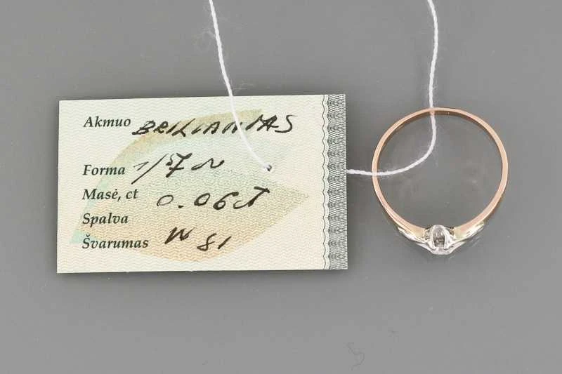 Auksinis žiedas su briliantu Brasco 5579