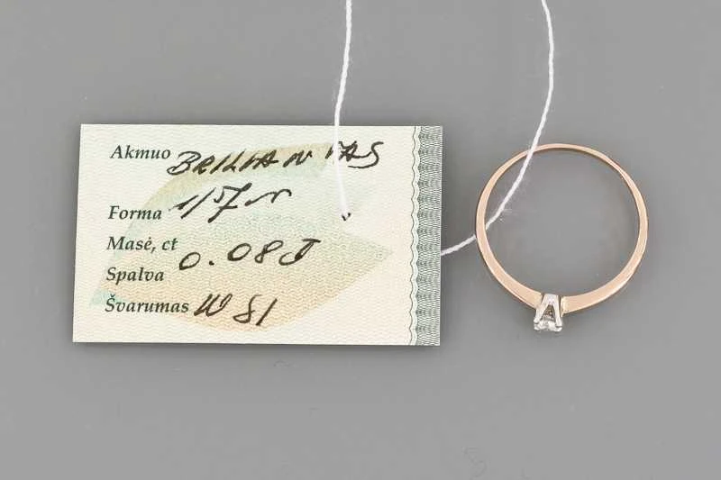 Auksinis žiedas su briliantu Brasco 5580