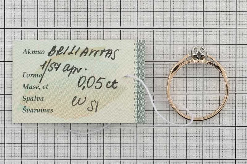 Auksinis žiedas su briliantu Brasco 7873