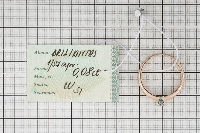 Auksinis žiedas su briliantu Brasco 9365