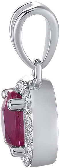 Balto aukso pakabukas su briliantais ir rubinu Brasco 63365