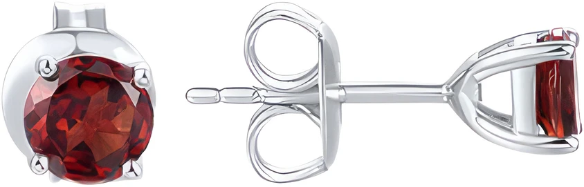 Sidabriniai auskarai su granatais Brasco 64611