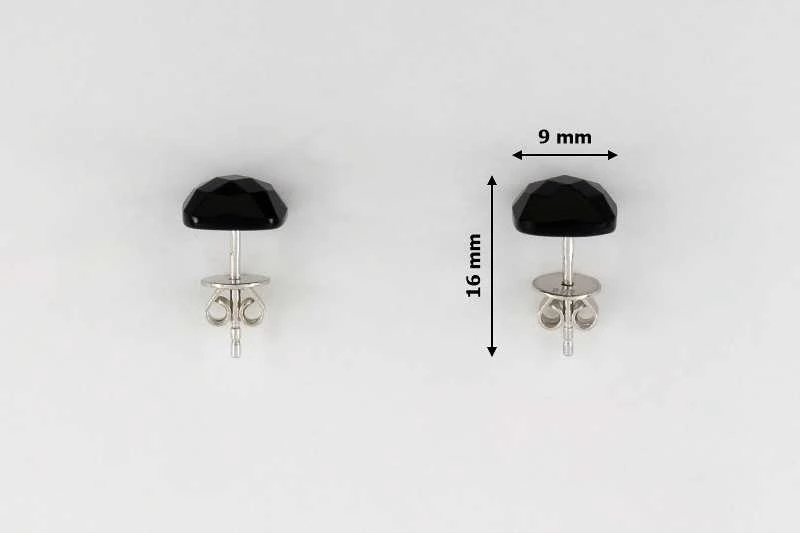 Sidabriniai auskarai su oniksais Brasco 55636
