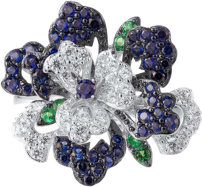 Sidabrinis žiedas su cirkoniais Brasco 64086