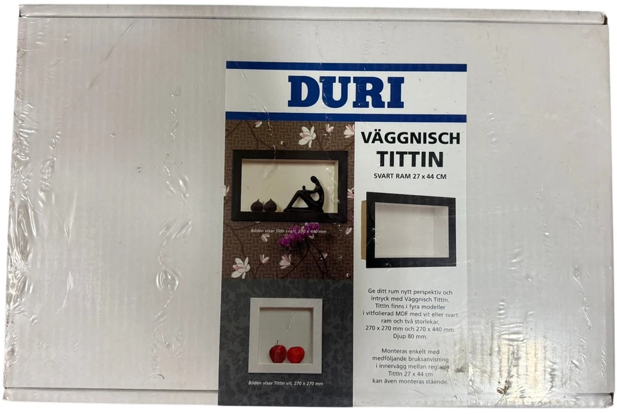 Duri Svenska AB (Švedija) Įleidžiama sienos niša Duri VAGGNISCH TITTIN balta, Matmenys: 270 x 440 mm, Spalva: Balta