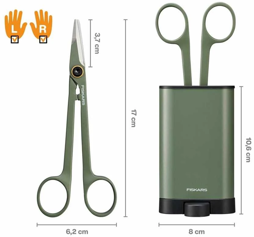 Fiskars Augalų priežiūros rinkinys (kirpiklis + dėklas)