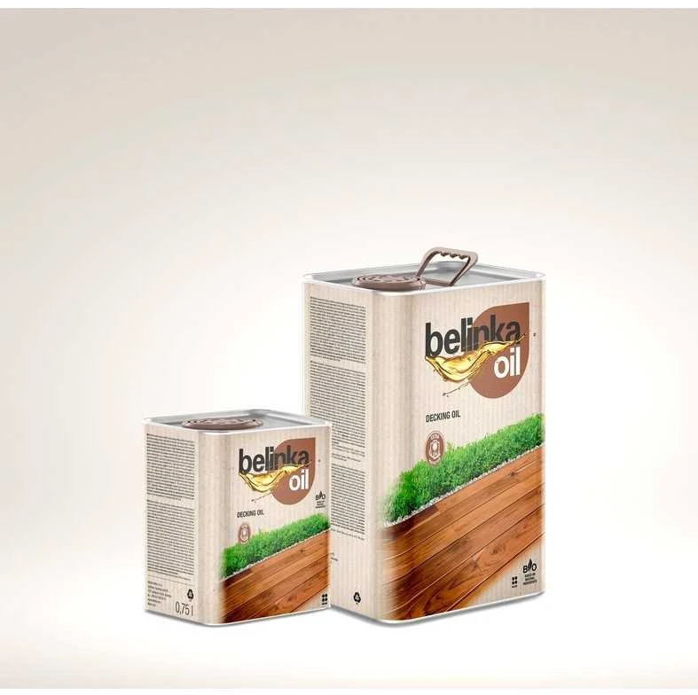 Helios Alyva medinėms terasoms Belinka OIL DECKING - Spalva 205 2,5L, Spalva: 205 - Pilka ant ąžuolo, maumedžio ir tikmedžio, Pakuotė: 2,5 L
