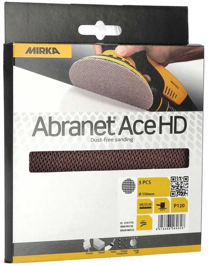 Mirka Ltd Suomija Šlifavimo diskeliai Mirka ABRANET ACE HD 125 mm, Grip, P40, 5vnt