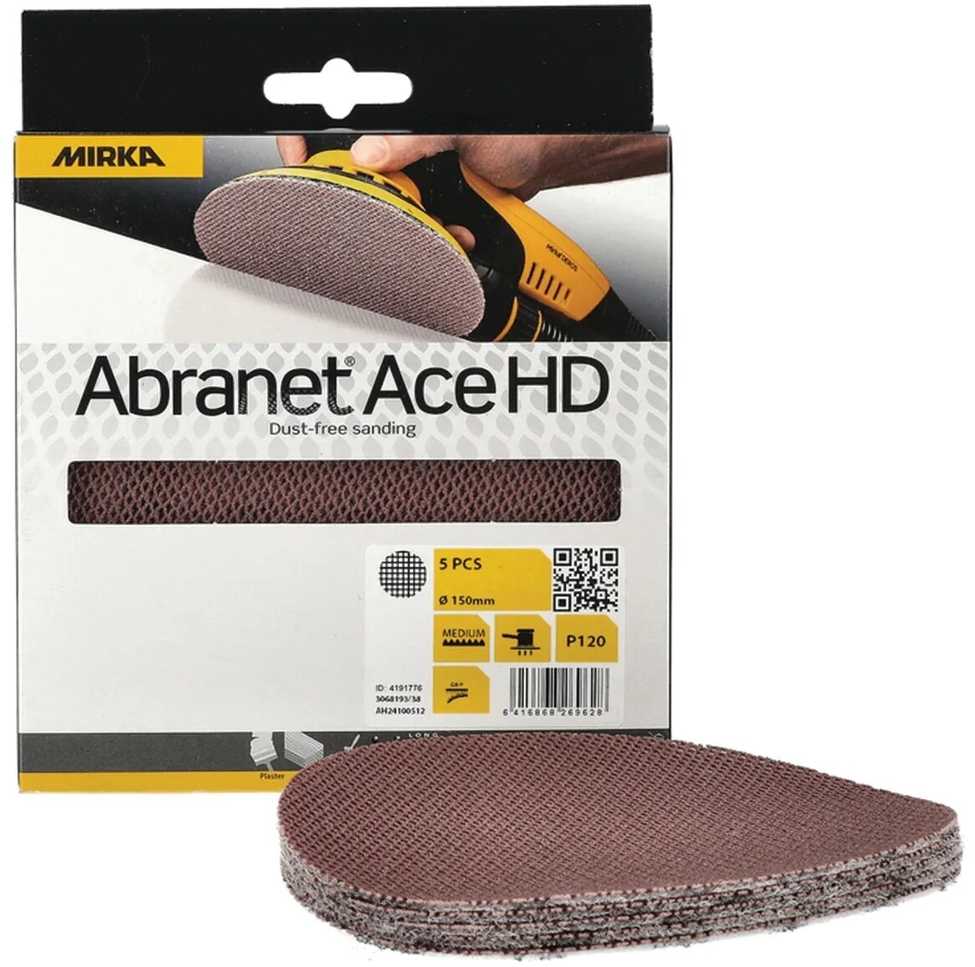 Šlifavimo tinklelis Mirka Abranet Ace HD AH24100540; 150 mm; P40; 5 vnt.